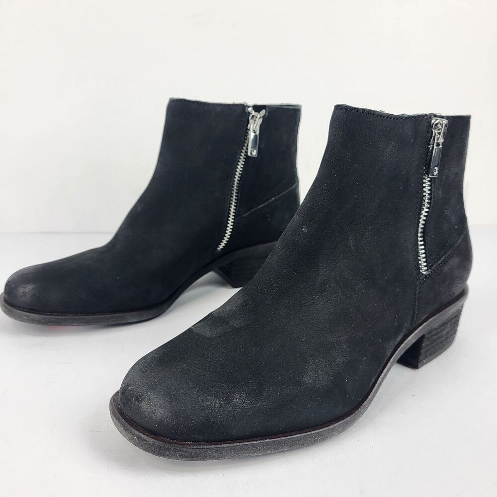 Lucky Brand Baelee Women's Bootie leather Ankle Boot Zipper Black Size 7M